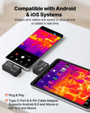 VEVOR Caméra Thermique pour Android et iOS Super Résolution TISR 512x384 Imageur Thermique Infrarouge 256x192 pour Smartphone Tablette, 25 Hz, -20 °C à 550 °C, avec Objectif Macro, 6 Palettes Couleurs - image 5
