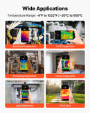 VEVOR Caméra Thermique pour Android et iOS Super Résolution TISR 512x384 Imageur Thermique Infrarouge Résolution 256x192 pour Smartphone et Tablette, 25 Hz, -20 °C à 550 °C, avec 6 Palettes Couleurs - image 4