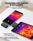 VEVOR Caméra Thermique pour Android et iOS Super Résolution TISR 512x384 Imageur Thermique Infrarouge Résolution 256x192 pour Smartphone et Tablette, 25 Hz, -20 °C à 550 °C, avec 6 Palettes Couleurs - image 5