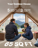 VEVOR Tente de Camping Gonflable, 3x2x2 m, Tente de Glamping pour 3 à 5 Personnes Oxford 300D Facile à Installer, avec Pompe à Main, Portes, Fenêtres en Maille, Sac de Rangement, Transport Simple - image 4