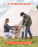 VEVOR Tente de Camping Gonflable, 3x2x2 m, Tente de Glamping pour 3 à 5 Personnes Oxford 300D Facile à Installer, avec Pompe à Main, Auvent, Portes, Fenêtres Maille, Sac de Rangement, Transport Simple - image 3