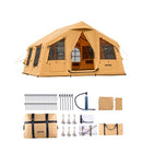 VEVOR Tente de Camping Gonflable, 4,8x3,6x2,2 m, Tente de Glamping de Luxe pour 8 à 12 Personnes avec Pompe à Main, 2 Puits de Lumière, Auvent, Portes, Fenêtres en Maille, Sac de Rangement, 4 Saisons - image 2