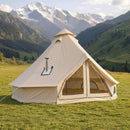 VEVOR Tente Yourte 5 m Jusqu'à 7 Personnes Tente Cloche en Tissu Oxford, pour 4 Saisons, Camping Familial, Glamping, Chasse, Événements Plein Air, avec Passage pour Conduit de Poêle, Tapis Amovible