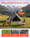 VEVOR Tente Yourte en Toile, Tente Cloche 3 m pour 4 Saisons, Camping Familial, Glamping, Chasse, Fêtes Événements en Plein Air, Jusqu'à 3 Personnes, avec Passage pour Conduit de Poêle, Tapis Amovible - image 5