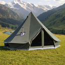 VEVOR Tente Yourte en Toile, Tente Cloche 4 m pour 4 Saisons, Camping Familial, Glamping, Chasse, Fêtes Événements en Plein Air, Jusqu'à 4 Personnes, avec Passage pour Conduit de Poêle, Tapis Amovible