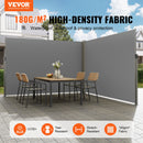 VEVOR Auvent Latéral Rétractable 200x600 cm Paravent Extérieur Imperméable Brise-Vue Tissu en Polyester 180 g/m² Pare-vent Écran de Séparation Résistant aux UV 30+ pour Jardin, Balcon, Terrasse, Gris - image 3