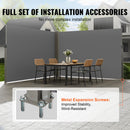 VEVOR Auvent Latéral Rétractable 200x600 cm Paravent Extérieur Imperméable Brise-Vue Tissu en Polyester 180 g/m² Pare-vent Écran de Séparation Résistant aux UV 30+ pour Jardin, Balcon, Terrasse, Gris - image 5