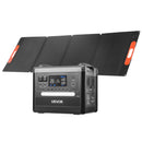 VEVOR Station Électrique Portable 2160 Wh Générateur Solaire Portable 2400 W Panneau Solaire Pliable 200 W pour Alimentation Camping Véhicules de Loisirs, 10 Ports de Sortie, Puissance Entrée Réglable