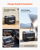 VEVOR Station Électrique Portable 2160 Wh Générateur Solaire Portable 2400 W Station Alimentation pour Camping Véhicules Loisirs, 10 Ports Sortie, Puissance Entrée Réglable, Panneau Solaire Non Inclus - image 7