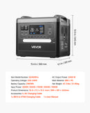 VEVOR Station Électrique Portable 2160 Wh Générateur Solaire Portable 2400 W Station Alimentation pour Camping Véhicules Loisirs, 10 Ports Sortie, Puissance Entrée Réglable, Panneau Solaire Non Inclus - image 8