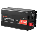 VEVOR Convertisseur Pur Sinus CC 12 V vers CA 230 V Onduleur Sinusoïdal Pur 4000 W, avec Écran LCD, Télécommande Filaire, Port USB et Type-C, 2 Prises CA, pour Camping-car, Voiture, Système Solaire - image 10