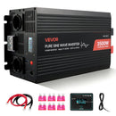 VEVOR Convertisseur Pur Sinus CC 12 V vers CA 230 V Onduleur Sinusoïdal Pur 3500 W, avec Écran LCD, Télécommande Filaire, Port USB et Type-C, 2 Prises CA, pour Camping-car, Voiture, Système Solaire