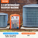VEVOR Station de Récupération Fluides Frigorigènes Portable 3/4 HP Machine de Récupération de Réfrigérant Liquide ou Vapeur 2,2 kg/min 1450 tr/min Auto-Nettoyage R22 R134A R401A Climatisation HVAC - image 3