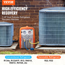 VEVOR Station de Récupération Fluides Frigorigènes Portable 2 Cylindres 1 HP Machine de Récupération de Réfrigérant Liquide ou Vapeur 3,5 kg/min Auto-Nettoyage R32 R22 R134A R401A Climatisation HVAC - image 3