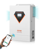 VEVOR Onduleur Solaire Hybride 6000 W Chargeur à Onde Sinusoïdale Pure Tout-en-un, 48 V CC vers 220/230 V CA Monophasé, Contrôleur Solaire MPPT 120 A Intégré, pour Systèmes Photovoltaïques Hors Réseau