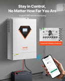 VEVOR Onduleur Solaire Hybride 6000 W Chargeur à Onde Sinusoïdale Pure Tout-en-un, 48 V CC vers 220/230 V CA Monophasé, Contrôleur Solaire MPPT 120 A Intégré, pour Systèmes Photovoltaïques Hors Réseau - image 5