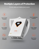 VEVOR Onduleur Solaire Hybride 6000 W Chargeur à Onde Sinusoïdale Pure Tout-en-un, 48 V CC vers 220/230 V CA Monophasé, Contrôleur Solaire MPPT 120 A Intégré, pour Systèmes Photovoltaïques Hors Réseau - image 7