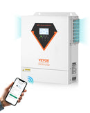 VEVOR Onduleur Solaire Hybride 3500 W Chargeur à Onde Sinusoïdale Pure Tout-en-un, 24 V CC vers 220/230 V CA Monophasé, Contrôleur Solaire MPPT 100 A Intégré, pour Systèmes Photovoltaïques Hors Réseau