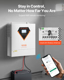 VEVOR Onduleur Solaire Hybride 3500 W Chargeur à Onde Sinusoïdale Pure Tout-en-un, 24 V CC vers 220/230 V CA Monophasé, Contrôleur Solaire MPPT 100 A Intégré, pour Systèmes Photovoltaïques Hors Réseau - image 5