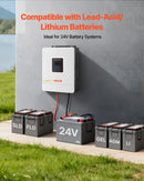 VEVOR Onduleur Hybride 4000 W Onduleur Solaire Hybride 24 V CC à 230 V CA Compatible Batterie Plomb-acide Lithium pour Systèmes Hors Réseau, Onde Sinusoïdale Pure Contrôleur MPPT 120 A Intégré Wi-Fi - image 6