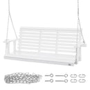 VEVOR Balançoire de porche en bois, 1702x710x600 mm, banc de terrasse pour cour et jardin, forte capacité de charge 400 kg, banc de balançoire robuste avec chaîne de suspension pour extérieur, blanc - image 10