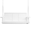 VEVOR Balançoire de porche en bois, 1702x710x600 mm, banc de terrasse pour cour et jardin, forte capacité de charge 400 kg, banc de balançoire robuste avec chaîne de suspension pour extérieur, blanc - image 12