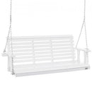 VEVOR Balançoire de porche en bois, 1702x710x600 mm, banc de terrasse pour cour et jardin, forte capacité de charge 400 kg, banc de balançoire robuste avec chaîne de suspension pour extérieur, blanc - image 2