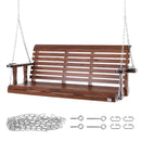 VEVOR Balançoire de porche en bois, 1702x710x600 mm, banc de terrasse pour cour et jardin, forte capacité de charge 400 kg, banc de balançoire robuste avec chaîne de suspension pour extérieur, marron - image 10