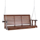 VEVOR Balançoire de porche en bois, 1702x710x600 mm, banc de terrasse pour cour et jardin, forte capacité de charge 400 kg, banc de balançoire robuste avec chaîne de suspension pour extérieur, marron