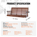 VEVOR Balançoire de porche en bois, 1702x710x600 mm, banc de terrasse pour cour et jardin, forte capacité de charge 400 kg, banc de balançoire robuste avec chaîne de suspension pour extérieur, marron - image 8
