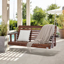 VEVOR Balançoire de porche en bois, 1702x710x600 mm, banc de terrasse pour cour et jardin, forte capacité de charge 400 kg, banc de balançoire robuste avec chaîne de suspension pour extérieur, marron - image 9