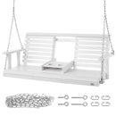 VEVOR Balançoire de porche en bois, 1523x710x600 mm, banc de terrasse pour cour et jardin, forte capacité de charge 400kg, banc de balançoire robuste avec chaînes de suspension pour extérieur, blanc - image 10