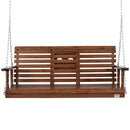 VEVOR Balançoire de porche en bois, 1523x710x600 mm, banc de terrasse pour cour et jardin, forte capacité de charge 400 kg, banc de balançoire robuste avec chaînes de suspension pour extérieur, marron - image 12