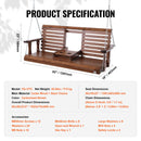 VEVOR Balançoire de porche en bois, 1523x710x600 mm, banc de terrasse pour cour et jardin, forte capacité de charge 400 kg, banc de balançoire robuste avec chaînes de suspension pour extérieur, marron - image 8