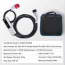 VEVOR Chargeur EV Portable Type 2 IEC6219 Chargeur Voiture Électrique 32 A 7,36 kW Monophasé 22 kW Triphasé Câble de Charge 7,5 m Prise CEE 32 LCD IP66 avec Sac de Rangement Crochet de Câble de Charge - image 8