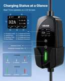 VEVOR Chargeur Voiture Électrique 22 kW Borne de Recharge Véhicule Électrique Mobile 32 A avec Câble Recharge Type 2 7 m, Prise CEE 32 A Triphasé, Écran LCD, Courant Réglable, Boîtier de Commande IP66 - image 5