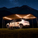 VEVOR Auvent 270 Degrés 5,7x2,1 m Auvent Voiture Latéral Rétractable Abri Autoportant Toutes Saisons pour Véhicule SUV Fourgonnettes Camionnettes Camping, avec Éclairage LED Intégré Imperméable UV50+ - image 9
