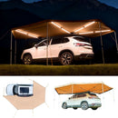 VEVOR Auvent 270 Degrés 6,09x2,10 m Auvent Voiture Latéral Rétractable Abri Autoportant Toutes Saisons pour Véhicule SUV Fourgonnettes Camionnettes Camping, Éclairage LED Intégré Imperméable UV50+