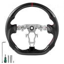 VEVOR Volant Compatible avec Nissan 370Z (2008-2020), Volant de Direction en Fibre de Carbone, Forme en D, Méplat, Poignée en Cuir avec Texture Antidérapante et Coutures Précises, Remplacement, Noir - image 2