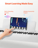 VEVOR Piano Numérique 88 Touches Lestées, Mode Double Clavier Haut-parleurs, avec Pupitre à Partitions, Support, Pédale Sustain, Adaptateur CC, 280 Sonorités, Connexion Sans Fil, pour Débutants, Blanc - image 6
