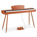 VEVOR Piano Numérique 88 Touches Lestées, Mode Double Clavier et Haut-parleurs, avec Pupitre à Partitions, Support, Pédale de Sustain, 280 Sonorités, Connexion Sans Fil, pour Débutants, Couleur Bois