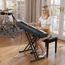 VEVOR Piano Numérique 88 Touches Lestées, Mode Double Clavier et Haut-parleurs, avec Support en X, Pédale de Sustain, Fonction Enregistrement, 280 Sonorités, Connexion Sans Fil, pour Débutants, Noir - image 9