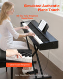 VEVOR Piano Numérique 88 Touches Lestées, Mode Double Clavier Haut-parleurs, avec Pédale de Sustain, Fonction d'Enregistrement, 238 Sonorités, Connexion Sans Fil, pour Débutants, Noir, sans Support - image 3