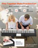 VEVOR Piano Numérique 88 Touches Lestées, Mode Double Clavier Haut-parleurs, avec Pédale de Sustain, Fonction d'Enregistrement, 238 Sonorités, Connexion Sans Fil, pour Débutants, Noir, sans Support - image 5