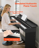 VEVOR Piano Numérique 88 Touches Lestées, Mode Double Clavier Haut-parleurs, avec Pupitre à Partitions, Support, Casque, Pédale de Sustain, 680 Sonorités, Connexion Sans Fil, pour Débutants, Noir - image 3