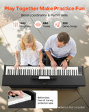 VEVOR Piano Numérique 88 Touches Lestées, Mode Double Clavier Haut-parleurs, avec Pupitre à Partitions, Support, Casque, Pédale de Sustain, 680 Sonorités, Connexion Sans Fil, pour Débutants, Noir - image 5
