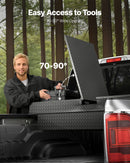 VEVOR Boîte à outils pour camion robuste en aluminium à texture diamant, 1771x507x331 mm, coffre à outils étanche pour benne de camionnette, camping-car, avec serrure, clés et poignées latérales, noir - image 7