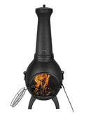 VEVOR Cheminée Extérieur, 457 mm, Poêle à Bois Sphérique en Aluminium Robuste pour Barbecue et Réchauffer, avec Grille, Couvercle de Cheminée Antirouille, pour Patio, Jardin, Arrière-cour, Plein Air