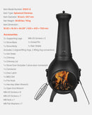 VEVOR Cheminée Extérieur, 457 mm, Poêle à Bois Sphérique en Aluminium Robuste pour Barbecue et Réchauffer, avec Grille, Couvercle de Cheminée Antirouille, pour Patio, Jardin, Arrière-cour, Plein Air - image 8