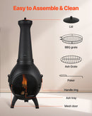 VEVOR Cheminée Extérieur, 559 mm, Poêle à Bois Sphérique en Aluminium Robuste pour Barbecue et Réchauffer, avec Grille, Couvercle de Cheminée Antirouille, pour Patio, Jardin, Arrière-cour, Plein Air - image 3